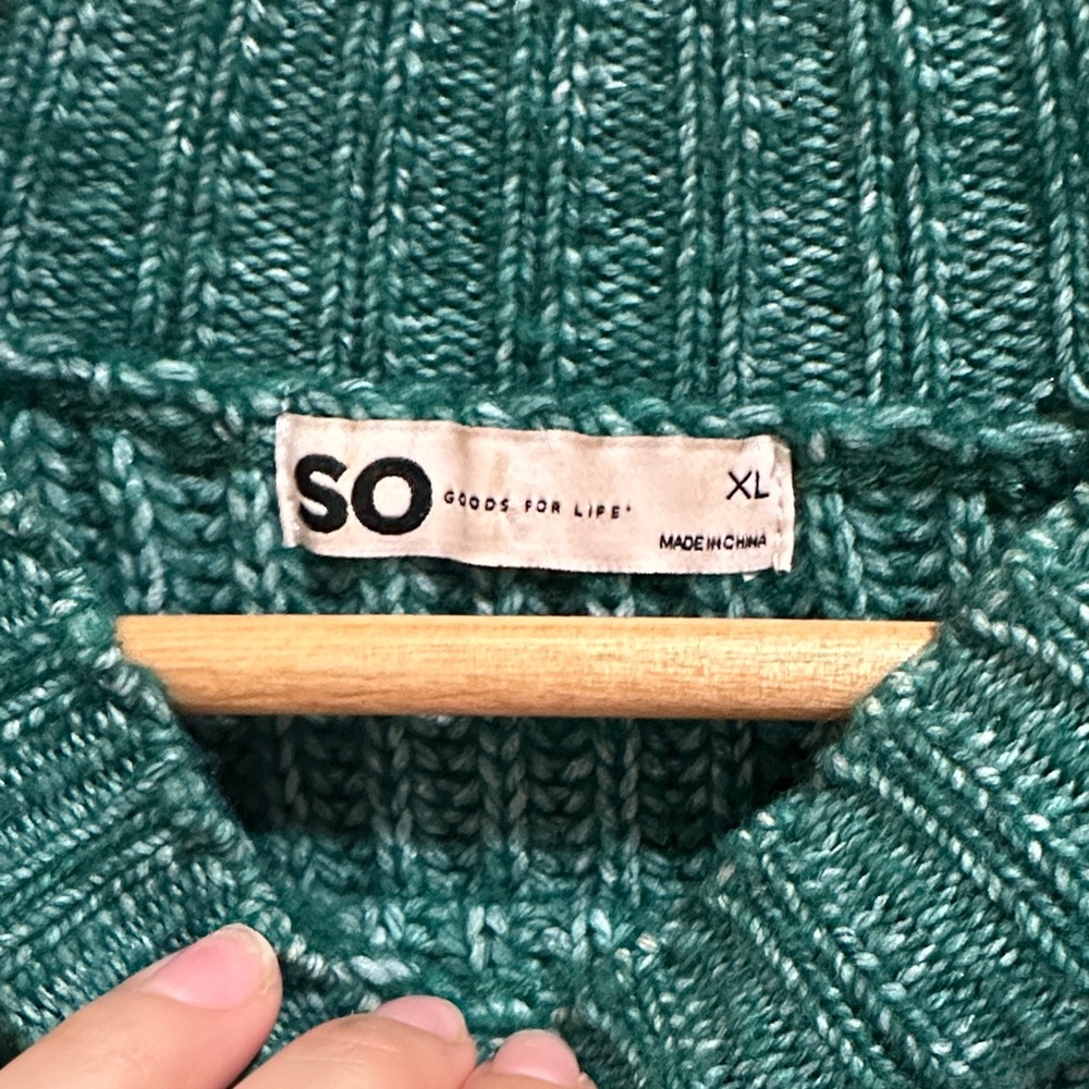 Green Ribbed Women's Sweater - Picture 4 of 5